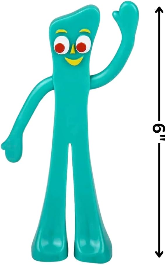 NJ Croce Gumby 6 Bendable & Posable Figure Fun Nostalgic Retro Toy for All Ages 3 and Up