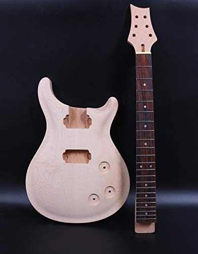 1set guitar kit Guitar neck 22fret 24.75inch Guitar Body Mahogany Maple Cap Dot inlay set in DIY