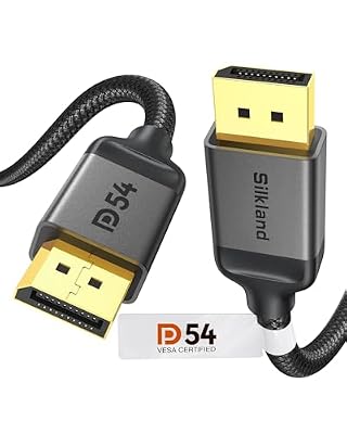 Silkland 54Gbps DisplayPort Cable 2.1 [VESA Certified], DP 2.1 Cable [16K@30Hz, 8K@120Hz, 4K@240Hz 165Hz 144Hz] HDR, HDCP DSC 1.2a, Compatible FreeSync G-Sync Gaming Monitor 5090 7900XTX, 6.6FT