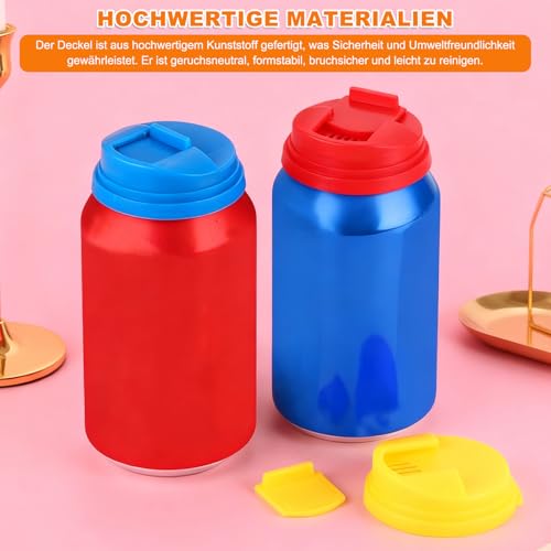 6 Stück Dosenverschluss Getränkedosen, Wiederverwendbare Kunststoffabdeckungen, Kunststoff Getränkedosen Deckel für Cola Bier Soda, Camping Picknicks und den täglichen Gebrauch