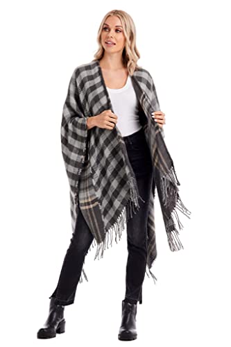 Mud Pie Women's Yvette Poncho, Dark Grey, One Size2