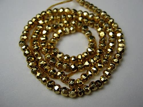 Pyrite perles rondelles 3.5mm pierre semi précieuse intercalaire