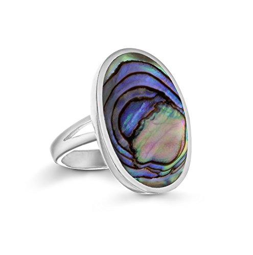 Preisvergleich Produktbild Tuscany Silver Ring Sterling Silber Oval Abalone - Größe P