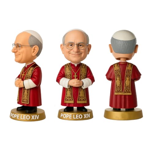LEMONSODA Pope Leo XIV Bobblehead - 7 Inch Collectible Figure - Catholic Gift, Religious Decor, Funny Desk Accessory (Red Mozzetta) - Thumbnail 2