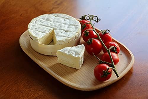 efo Wooden Oval Plate - Organic Beech Wood Oval Serving Platter- Great Option as Serving Tray, Cheese Board or Fruit Bowl - (Size 25x17x2cm| 9.7"x6.7"x0.7")