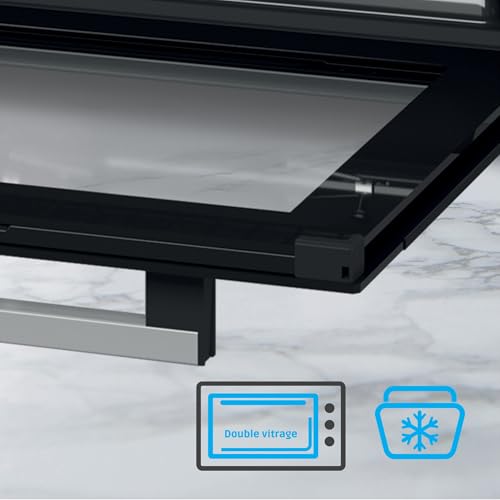 Foto von ICQN Minibackofen 60 Liter XXL mit Umluft, Drehspieß, Emailliert, Inox Grau