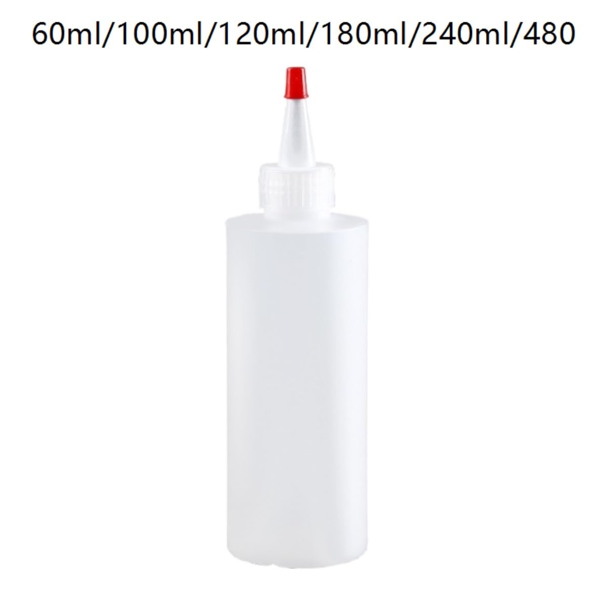 Quetschflasche Squeeze Flasche Kunststoff-Gewürz-Quetschflasche, Rote Verschlusskappe, Spitze Öffnung, 5-teiliges Set Saucenflasche(120ml)