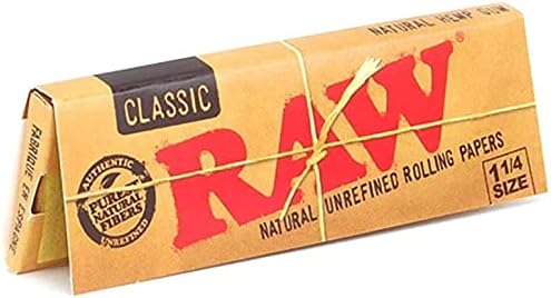 Bundle - 5 Items - Raw Classic 1 ¼ Rolling Papers, 79mm Roller, Pre-Rolled Tips with Hippie Butler Mini Rolling Tray (Fruit) and Hippie Butler Kewltube