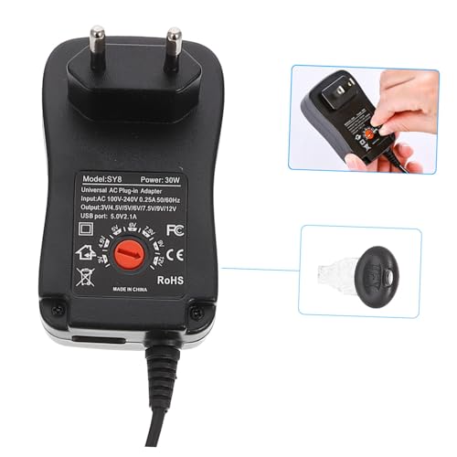 Transformador multivoltaje ajustable 30W Gatuida para monitores con salida USB 3
