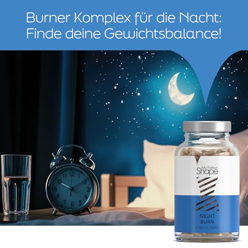 My perfect Shape NIGHT BURN - 120 Nacht Kapseln, Vegan - 8-in-1 Stoffwechsel Komplex mit Cholin & Vitamin B6 - Melatonin, L-Carnitin, Garcinia Cambogia Extrakt (60% HCA), Mango, Akazienfasern u.v.m