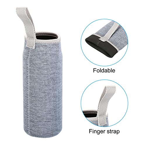 PATIKIL 65mmx180mm Water Bottle Sleeve, 4 Pack Neoprene Insulated Bottle Bag Holder Carrier Pouch with Finger Strap, Gray - Image 4