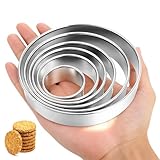 6Pcs Round Cookie Cutter Set (2, 3, 3.5, 4, 5, 6 Inch), Stainless Steel Circle Cookie Donut Cutte for Pastries Doughs Doughnuts Non-Rust & Dishwasher Safe Donut Cutter Ring Molds