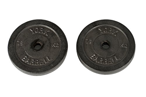 Image of York Fitness Cast Iron Discs, Black, 2 x 7.5kg