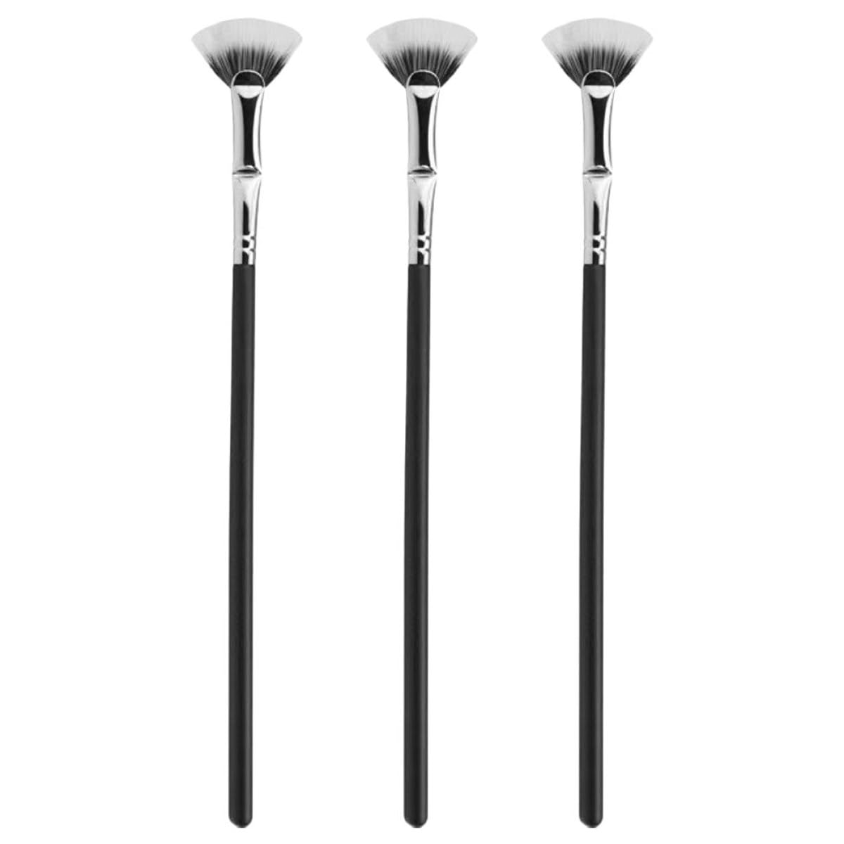 Cabilock 3pcs Foldable Angle Fan Eyelash Brush Set Black Mascara Brush for Lashes Lash Applicator Tool for Makeup