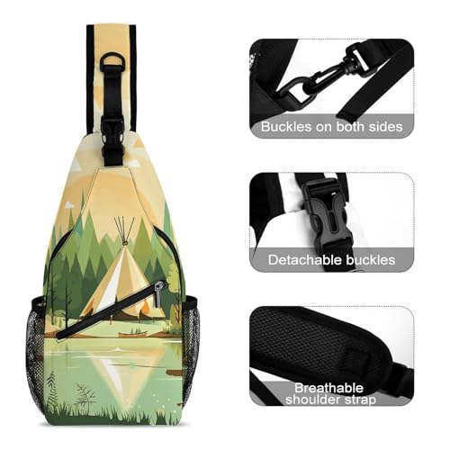 Bolso sling cruzado casual para deporte y viaje miniatura 3