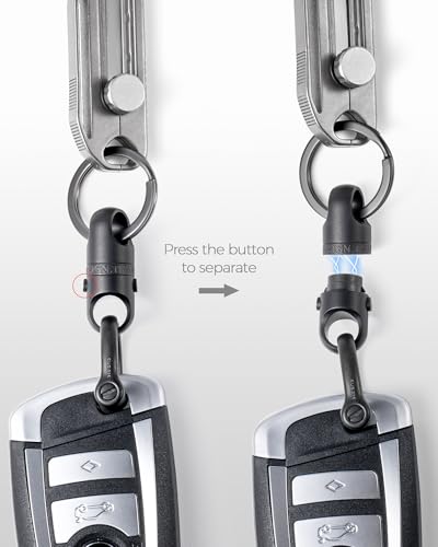 Image of FEGVE Quick Release Magnetic Keychain, Detachable Magnet Key Chain Holder | Lightweight Rustproof, Double Pin Anti-lost Lock, Tangle-free 360 Swivel, for Car Home Keys Valet Daily Carry