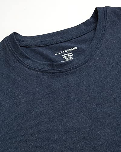 Lucky Brand Men's Long Sleeve Shirt - Comfort Stretch T-Shirt (2 Pack), Size Small, White/Navy #TOP5