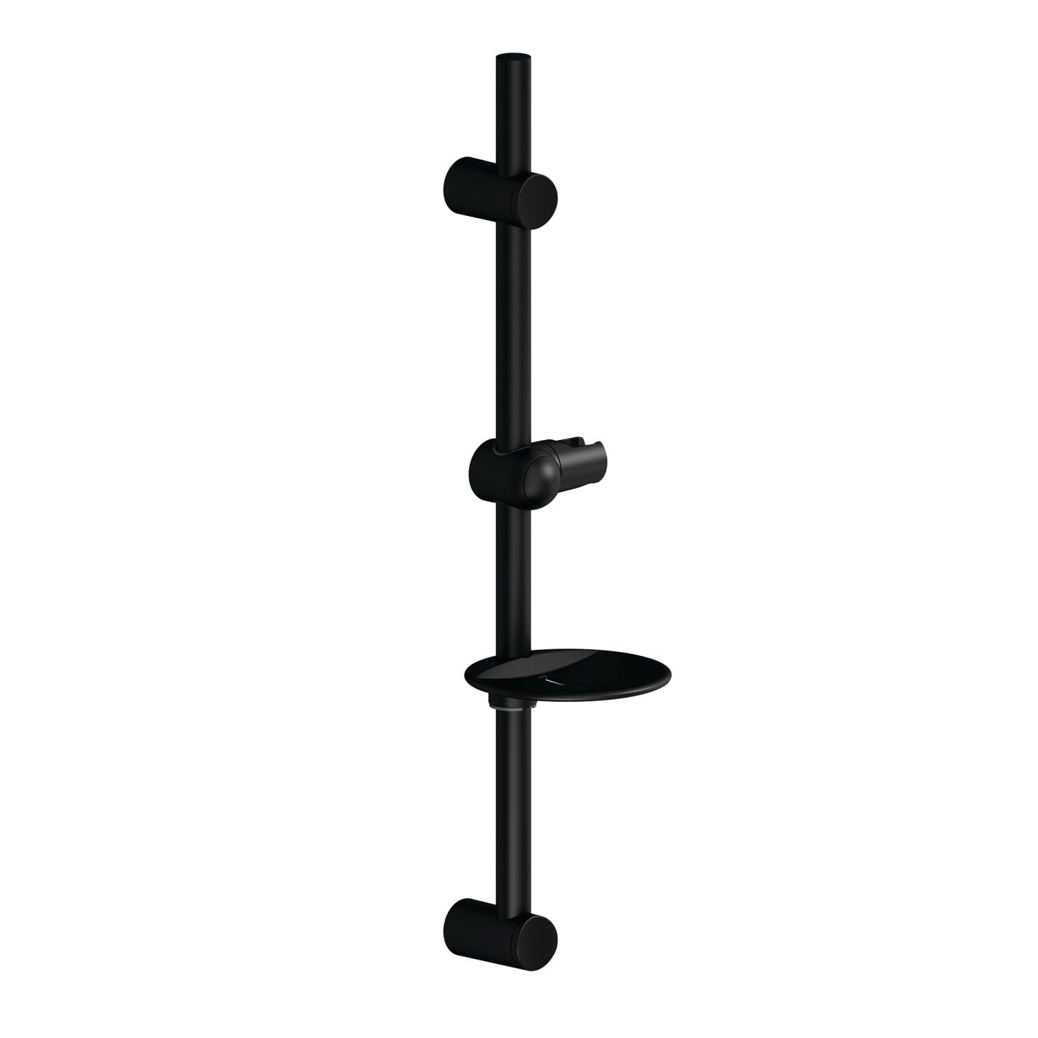 Barre de douche avec porte-savon noir mat pour salle de bain moderne