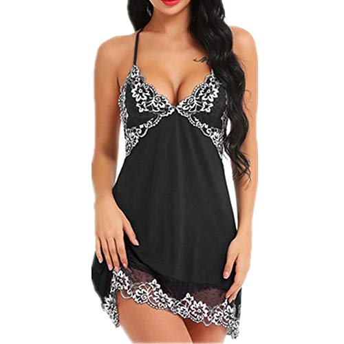 ZGRNPA Donna Pigiama Estivo a Pezzi Tops Pizzo V-Collo Raso Indumenti da Notte Cinghia di Spaghetti Accogliente e Pantaloncini Elegente Sexy Sottoveste con Pizzo, Camicia da Notte Intimo