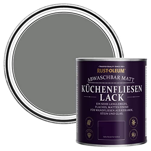 Rust-Oleum Wasserabweisender Küchenfliesenlack in mattem Finish -Fackelgrau 750ml