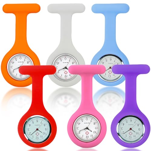 Sporgo Lot de 6 montres d'infirmière : quartz pour infirmiers, 6 couleurs