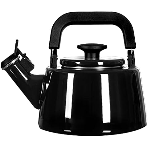 Forchetto Moderno Nero 2,1l Enamel Top Stove Kettle with Whistle - Black Cover