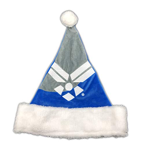 USA Air Force Christmas Santa Hat, Blue and Grey