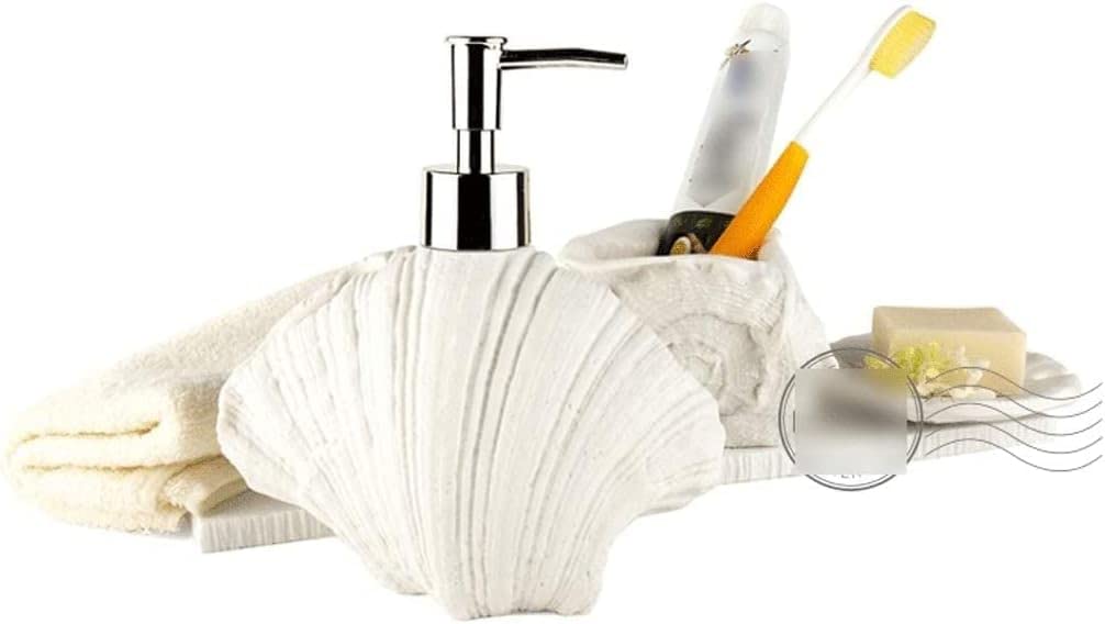 Set da Bagno in Pietra arenaria Conchiglia, Set 3/4 Pezzi, contenente Piatti, Tazze for gargarismi 350 ml/11,8 Once