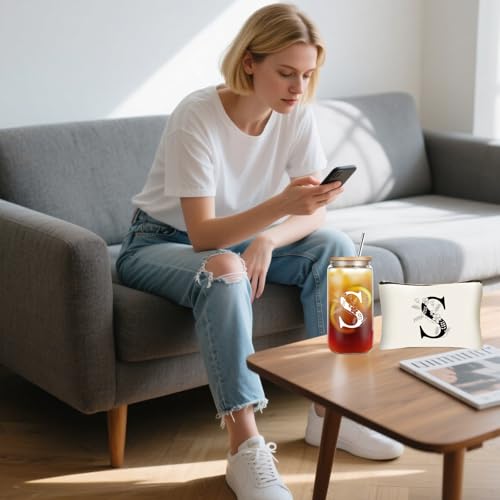 Tasse à café glacé monogrammée avec paille pour vos matins parfaits