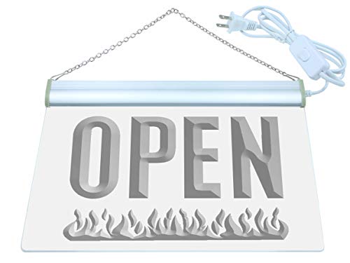 ADVPRO Open Grill Bar Beer Pub Fire LED Neon Sign Red 24