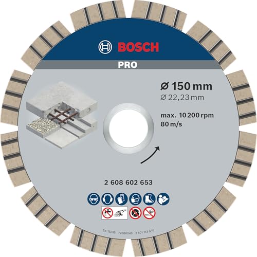 Bosch 1x PRO Concrete Diamanttrennscheibe, 150 x 22,23 mm