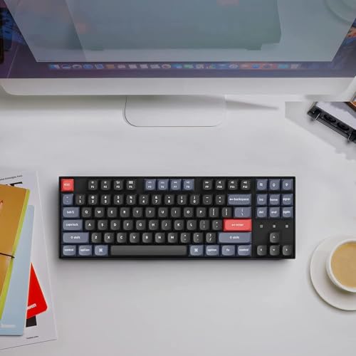 Image of Keychron K8 Pro QMK /VIA Wireless Mechanical Keyboard, Hot-Swappable TKL Custom Programmable Macro Wired Keyboard with Gateron G Pro Brown Switch, White Backlit, PBT Keycaps for Mac Windows Linux