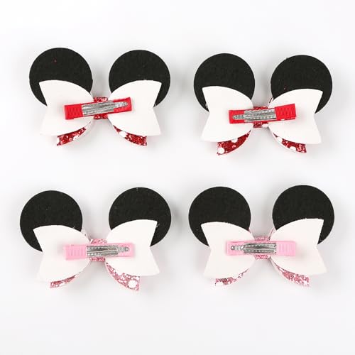 Broches Moño con Orejas de Ratón y Lunares Rojos y Rosas miniatura 2