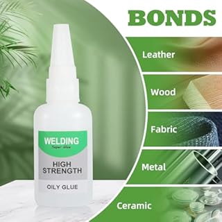 Jue-Fish Welding High-Strength Oily Glue - Ceramic Glue for Porcelain and Pottery Repair, Waterproof, No Smell, Temperature Resistant, for Shoes, Metal, Plastic, Wood, Leather, Glass, DIY, 2 Pack