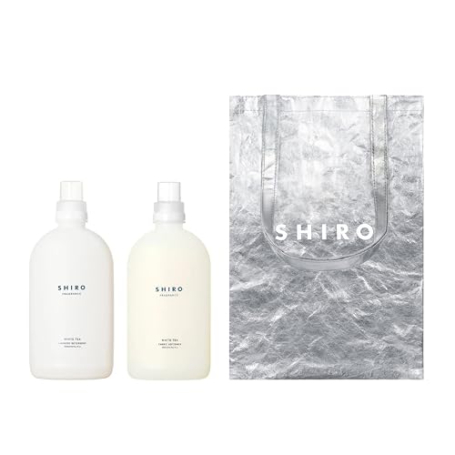 【SHIRO公式ギフト】SHIRO ホワイトティ― ランドリーキット ランドリーリキッド 500mL+ファブリックソフナー 500mL ギフトペーパーバッグ付き