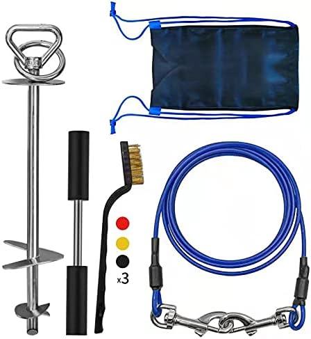 TOPKNOT Dog Tie Down, Camping with The Dog 360° Rotating Dog Anchor-Replacement for Life- The Dog Tie Out Stake Can Withstand 180 LBS of…