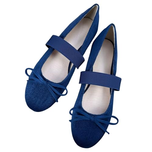 SAILING LU Women's Bow-Knot Round Toe Ballet Flats Dressy Comfortable Flat Shoes Lightweight Casual Loafers