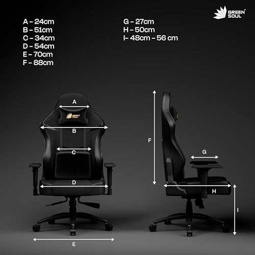 Image of Green Soul Monster Ultimate Series S | Multi-Functional Ergonomic Gaming & Office Chair| Premium Spandex & PU Leather Fabric | Adjustable Neck & Lumbar Pillow | 4D Adjustable Armrests (Full Black)