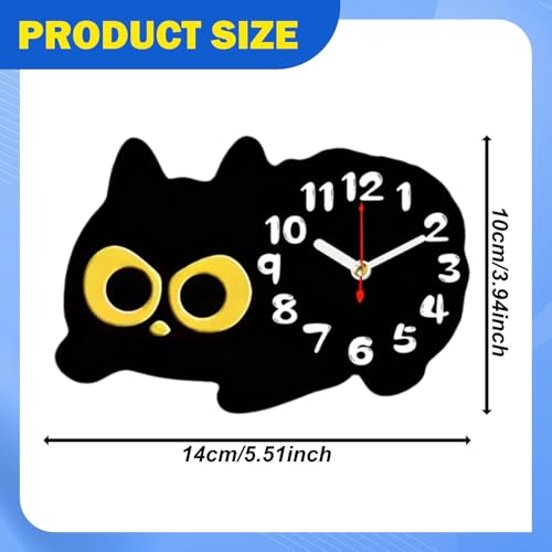 Reloj de mesa con forma de gato para decorar y dar vida a tu dormitorio u oficina moderna 4