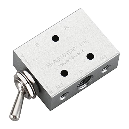 Baomain Pneumatic Toggle Knob Switch Valve Hl-2501-V Pt1/8 Inch 5 Position 2 Way #TOP2