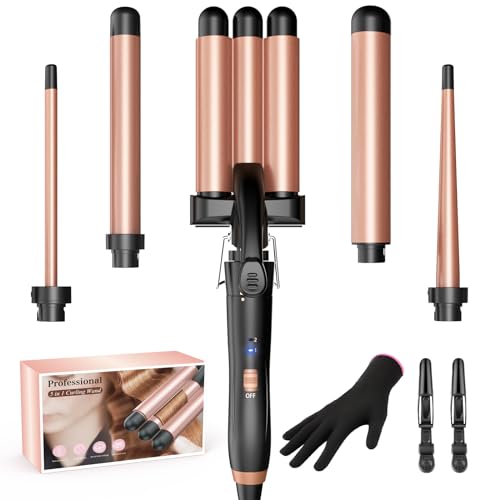 BESTOPE MIX Boucleur 3 Tete Fer a Boucler-[22mm] Boucleur a Cheveux en Céramique Fer à Friser 2 Températures, Fer a Onduler Chauffage Rapide pour Cheveux...