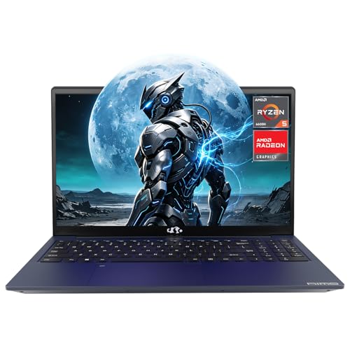 Image of NIMO 15.6 inch AI Ready Gaming Laptop, 2026 Edition AMD Ryzen 5 6600H(6-Core, Beat Ryzen 7 7730U), 16GB DDR5 RAM 256GB PCIe4.0 SSD, Radeon 660M, Backlit Keyboard, 2-Yr Warranty, for Video Editing Business
