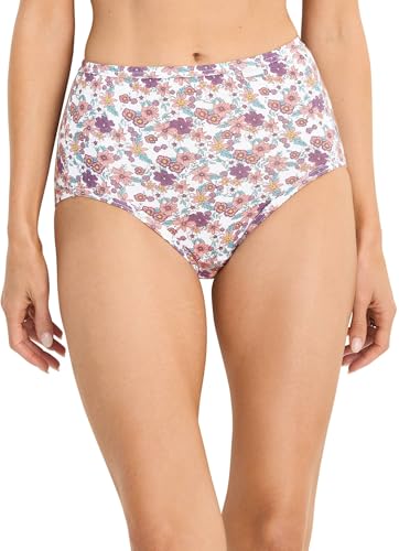 Image of Jockey Women's Underwear Plus Size Elance Brief - 3 Pack, Bleached /Elissa Floral /Silver Plum, 8