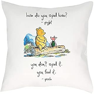 Giftme How Do You Spell Love? You Don't Spell It The Pooh Quotes Birthday Home Decor Satin Cushion, Throw Pillow/Cushion. (Satin Cushion Cover), 40 Cm X 40 Cm