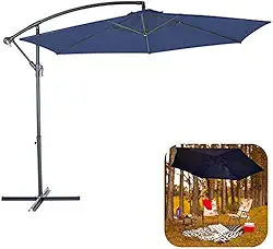 Ombrelone Bora Bora Guarda Sol 3 Metros Com Base Piscina - Mor - Azul