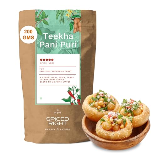 Image of Spiced Right Teekha Pani Puri Masala Powder: Elevate Your Golgappa Experience with an Authentic Instant Mix of Natural Indian Spices | Best Pani Puri Masala Powder | 200g