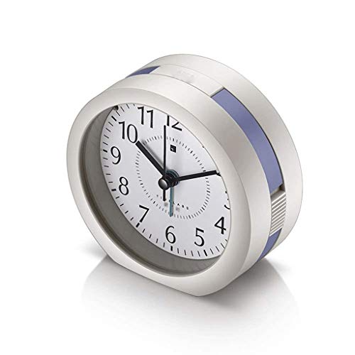 Reloj de madera redondo negro con campana de noche y alarma vintage
