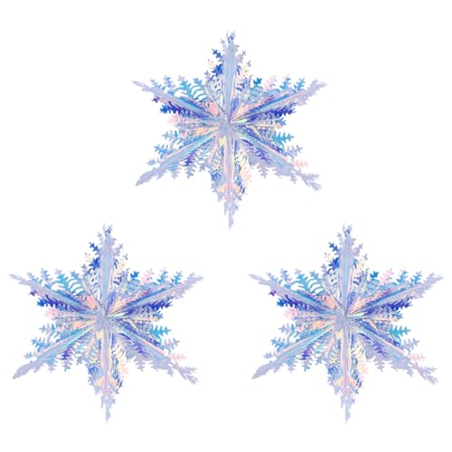 Bolas de copo de nieve azul MALUGOGO tridimensionales que resaltan el ambiente festivo en casa 2