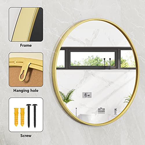 48" Gold Round Wall Mirror - Image 4