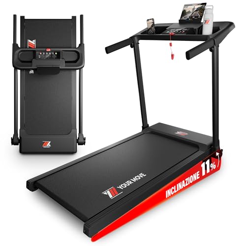 YM Tapis Roulant Elettrico Salvaspazio 12 km/h, Tappeto Corsa MAXI 42cm, MARCHIO...